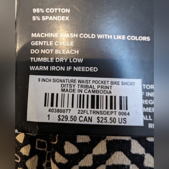 NWT Torrid black ditzy tribal print 9 Inch Bike Short Size 1x or 2x - Picture 4 of 11